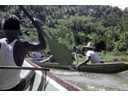 Boatmen racing up river