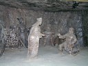 Salt carvings describing the legend of how the Wieliczka Salt Mine was discovered