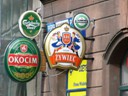 Polish beer signs-Side streets leading to Rynek ( main square)