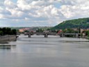 Manesuv most & Charles bridges over the Vltava river
