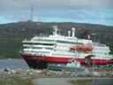 MS Kong Harald docked at Kirkenes, Norway