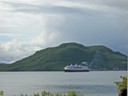 Our cruise ship leaving Harstad harbor