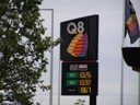 Gas price per liter in Denmark Krone