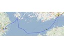 Route from Stockholm Sweden to Helsinki Finland