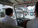 Mini-bus through Yangshuo streets
