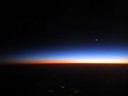 Sun setting as we fly to Lima