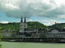 Village along the Rhine river