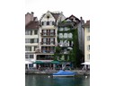 Cafes on Reuss river, Lucerne