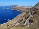 2 mile 800 ft climb out of Port Athinios, Santorini