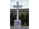 The cross is a memorial to the 600 Filipinos and Americans killed in the dungeons of the fort in WWII 