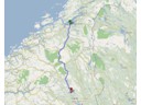 Route from Trondheim to Lillehammer