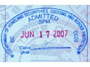 Home Land Security passport stamp at Minneapolis