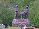 Statue in Park by river Ounasjoki