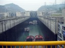 Three Gorges Dam Tour, lock going up River