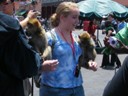 Stephanie with Monkeys