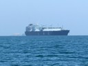 Liquefied natural gas-LNG tanker off coast, Paracas