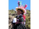 Young Taquile girl selling her drawings