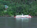 Ferry on Yukon River near Dawson Canada